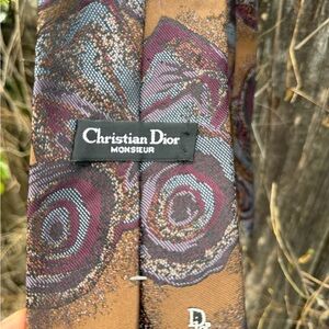 Dior Men's Tie in Brown and Purple